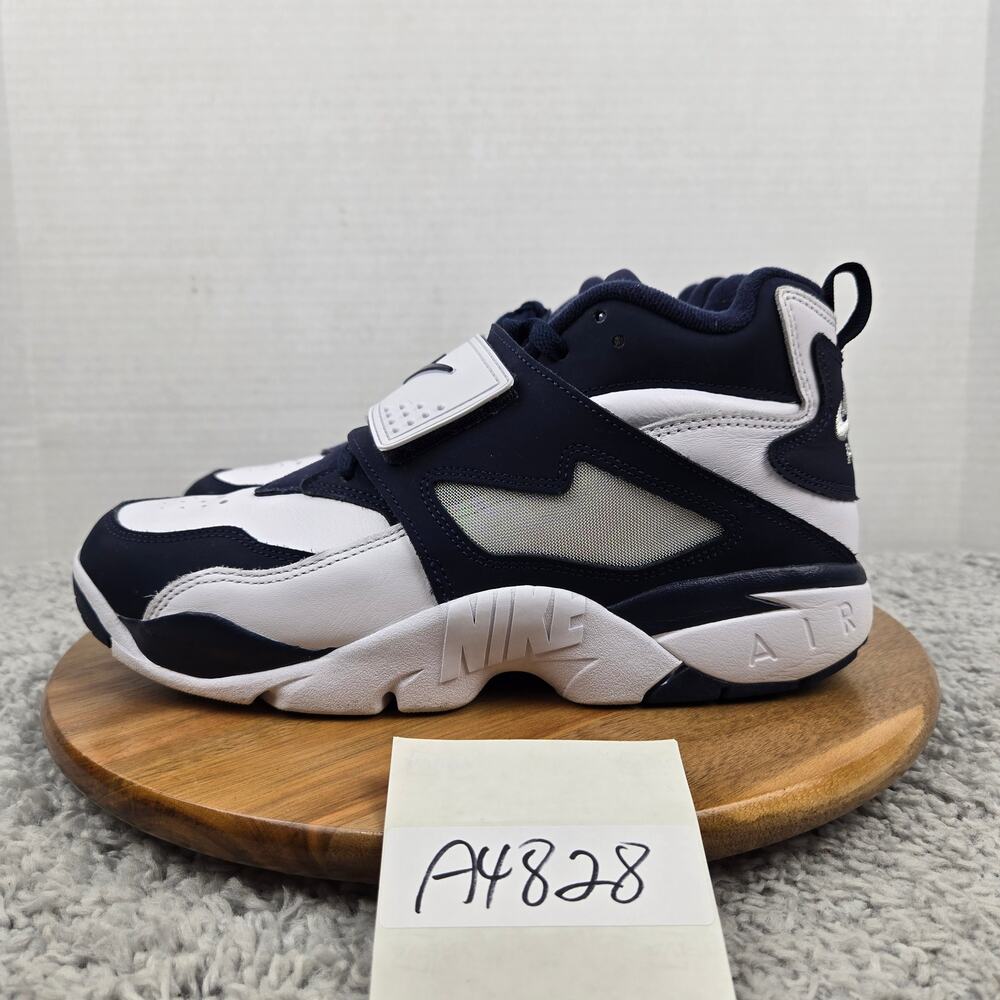 Nike Men 9.5 Air Diamond Turf Cowboys White Navy Casual Daily Sneaker FZ8224-101